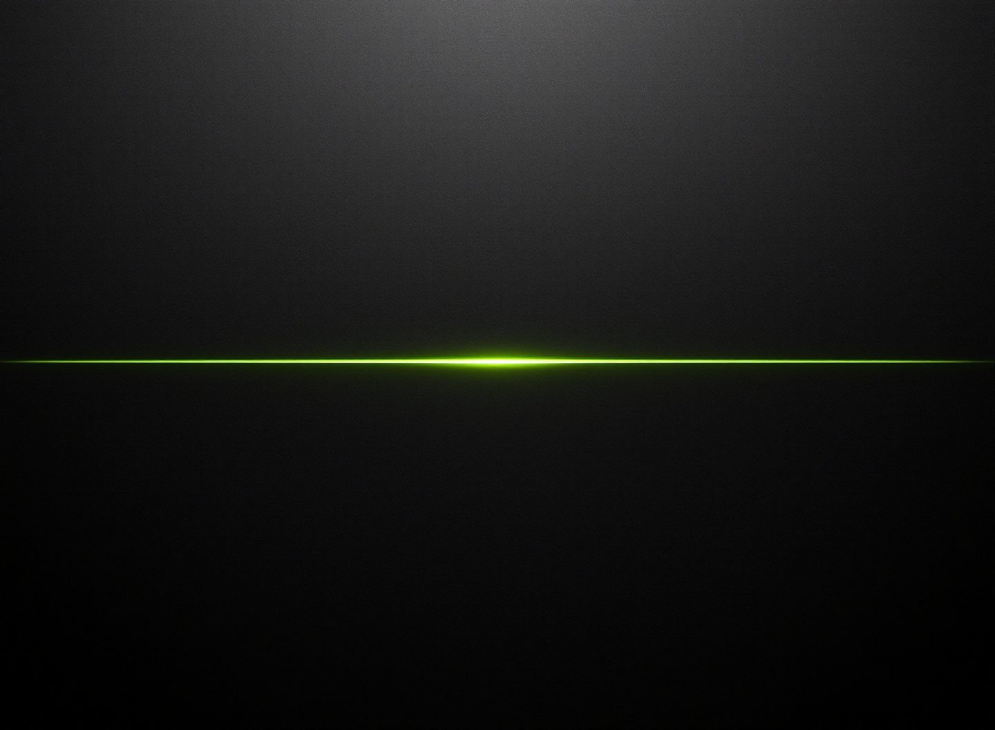 Thin panoramic strip of dark machined metal with a single lime hairline inlaid across it.